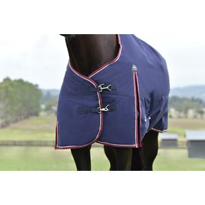 Weatherbeeta Comfitec Essential Turnout Standard Neck - 50g (Navy/Burgundy)