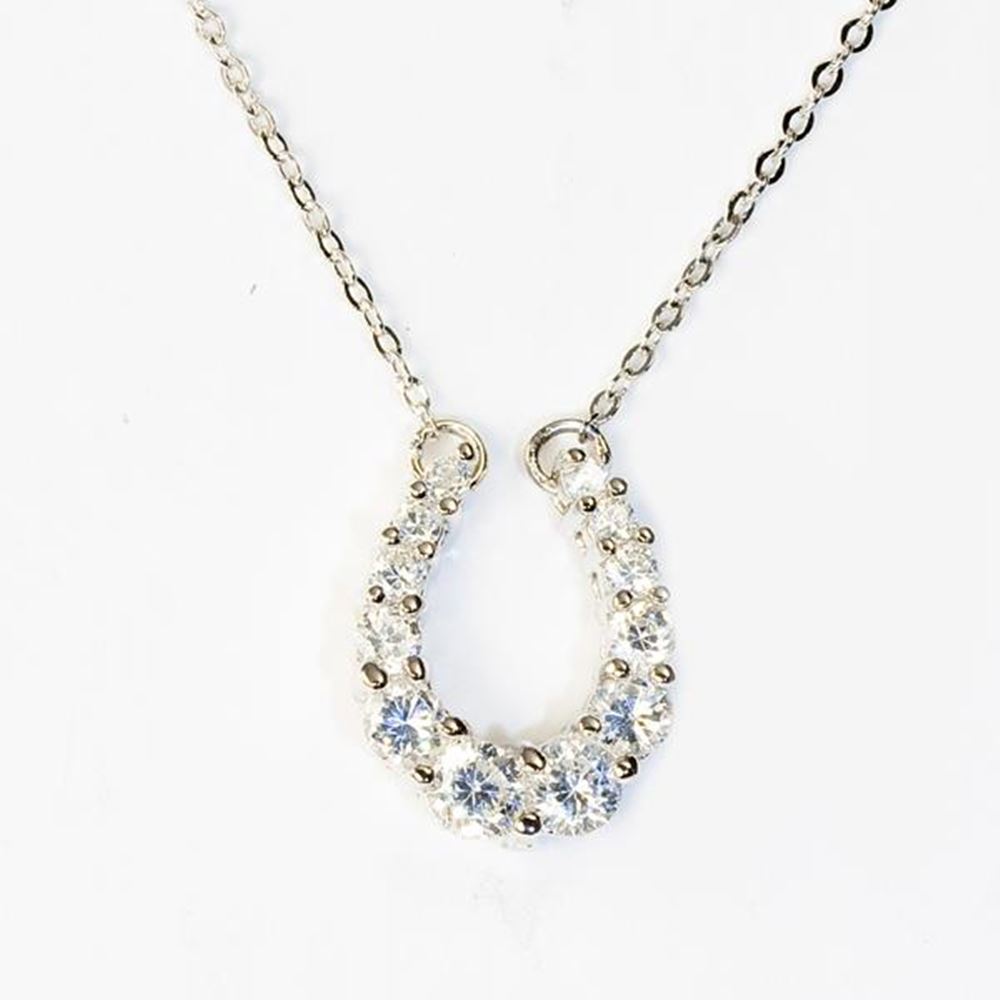 Falabella Sterling Silver Graduated Horse Shoe Pendant with Presentation Box PD09