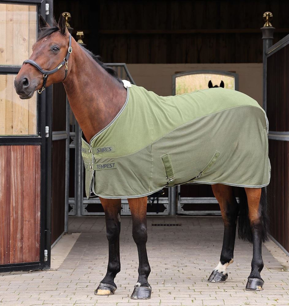Shires Tempest Original Fleece/Mesh Cooler (Khaki)