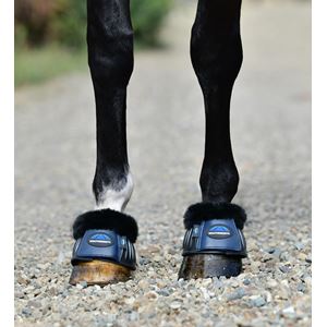 Weatherbeeta Tough-Tec Prime Fleece Trim Rubber Bell Boots (Black/Navy)