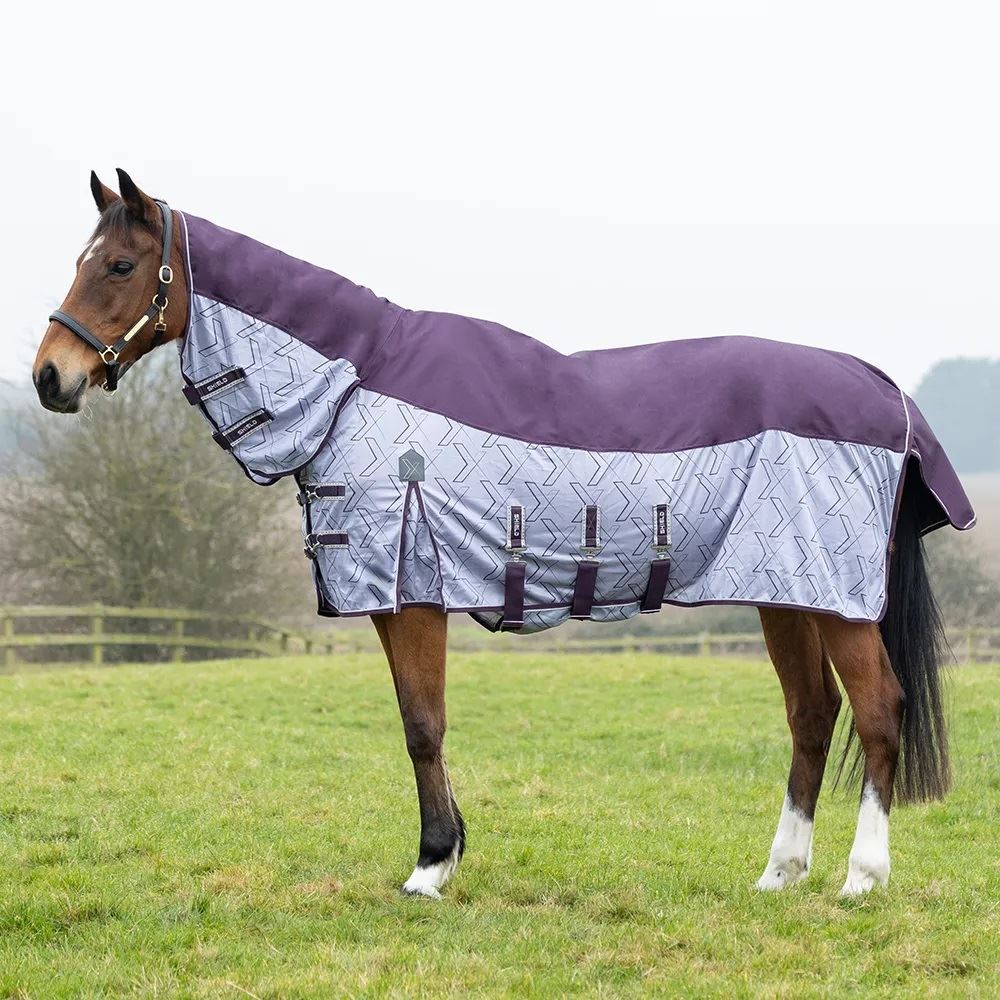 Hy Equestrain StormX Empra Quagga Shield Fly Rug (Purple/White)