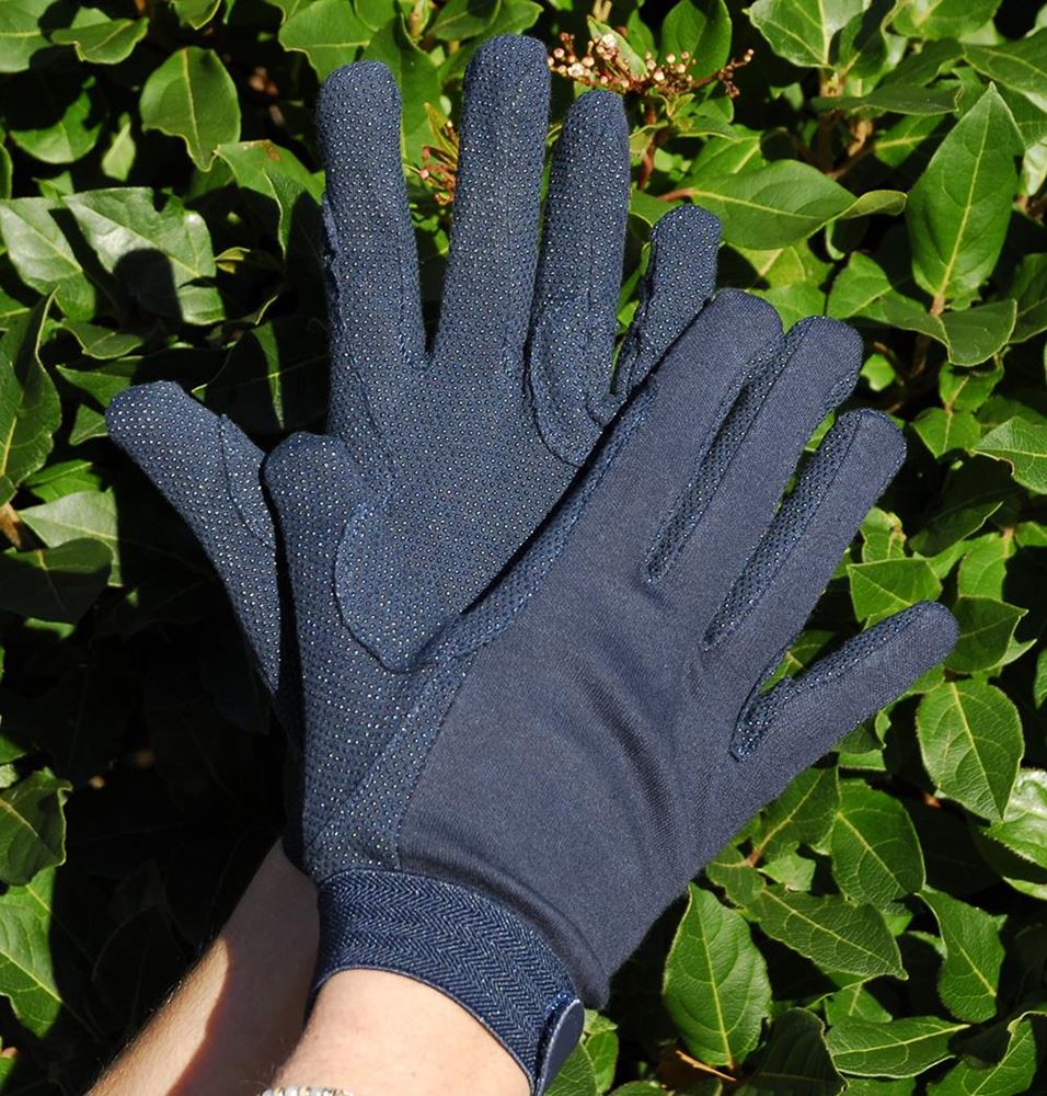 Rhinegold Cotton Pimple Palm Gloves (Navy)
