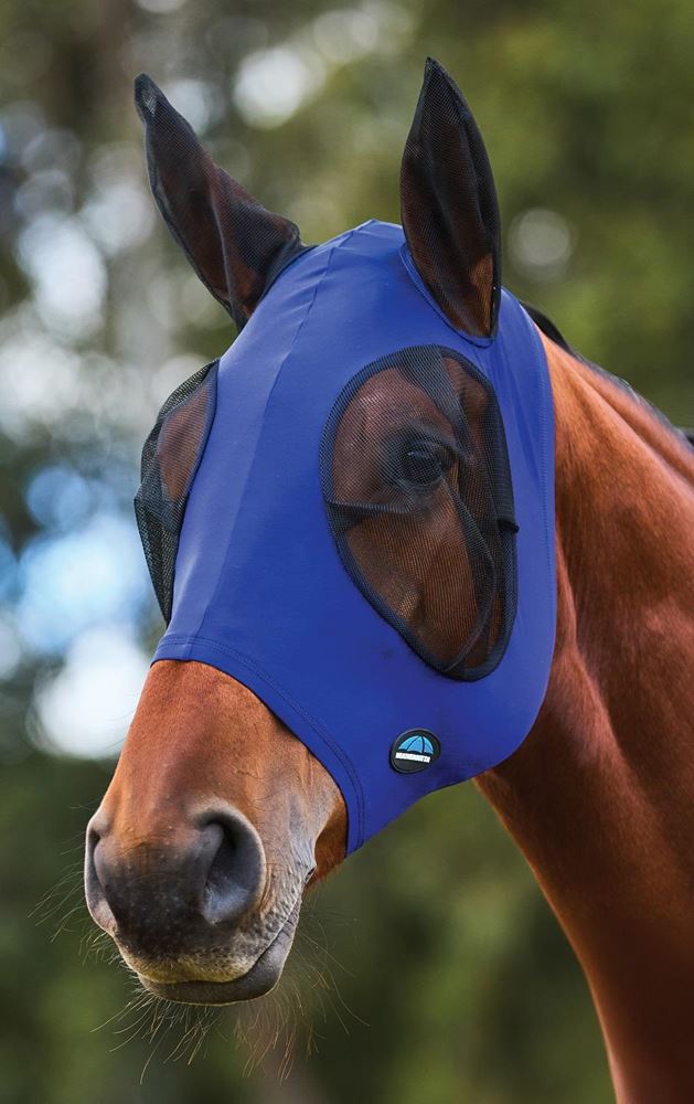 Weatherbeeta Comfitec Stretch Fly Mask with Ears (Cobalt/Black)