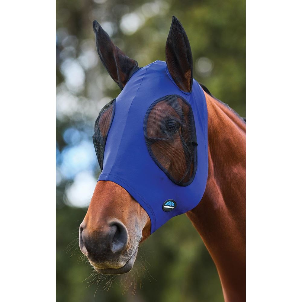Weatherbeeta Comfitec Stretch Fly Mask with Ears (Cobalt/Black)