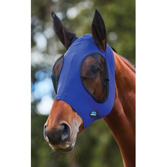 Weatherbeeta Comfitec Stretch Fly Mask with Ears (Cobalt/Black)