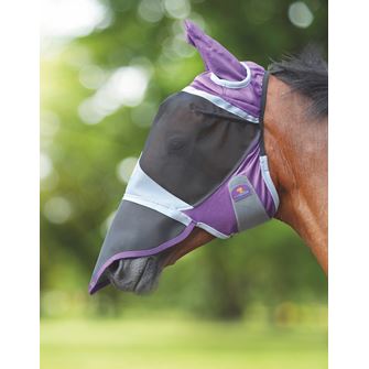 Shires Deluxe Fly Mask with Ears & Nose (Purple)