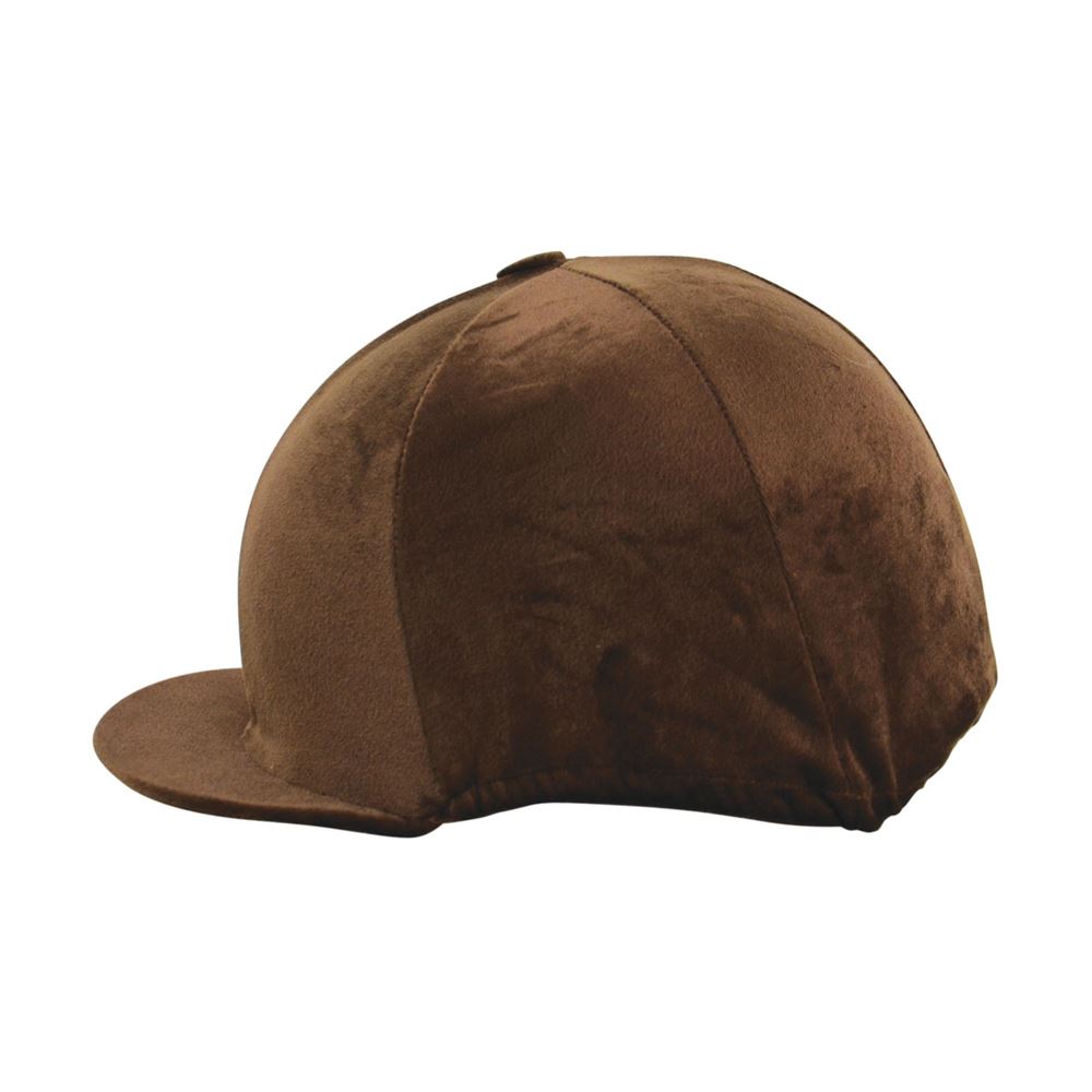 Hy Equestrian Velour Soft Velvet Hat Cover (Brown)