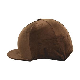 Hy Equestrian Velour Soft Velvet Hat Cover (Brown)