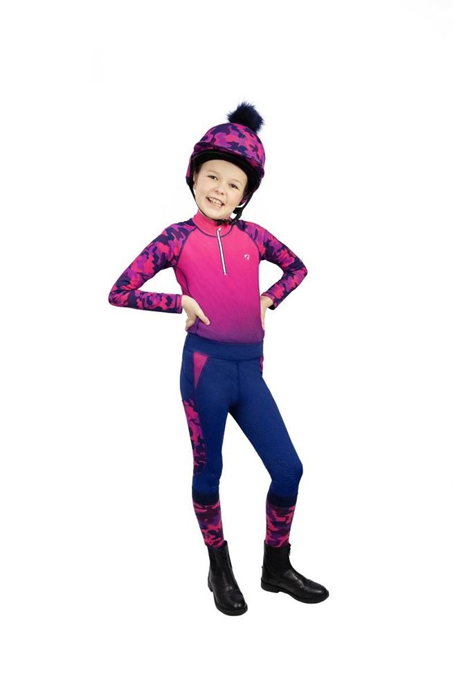 Hy Equestrian DynaForce Hat Cover (Raspberry/Navy)