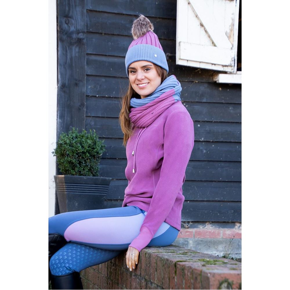 Hy Equestrian Synergy Luxury Bobble Hat (Grape/Riviera)