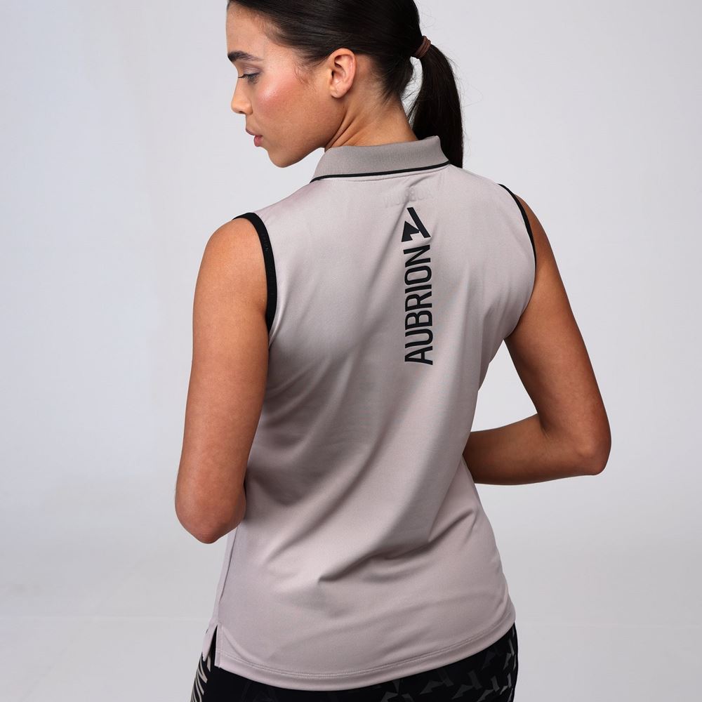 Shires Aubrion React Sleeveless Tech Polo (Sand)