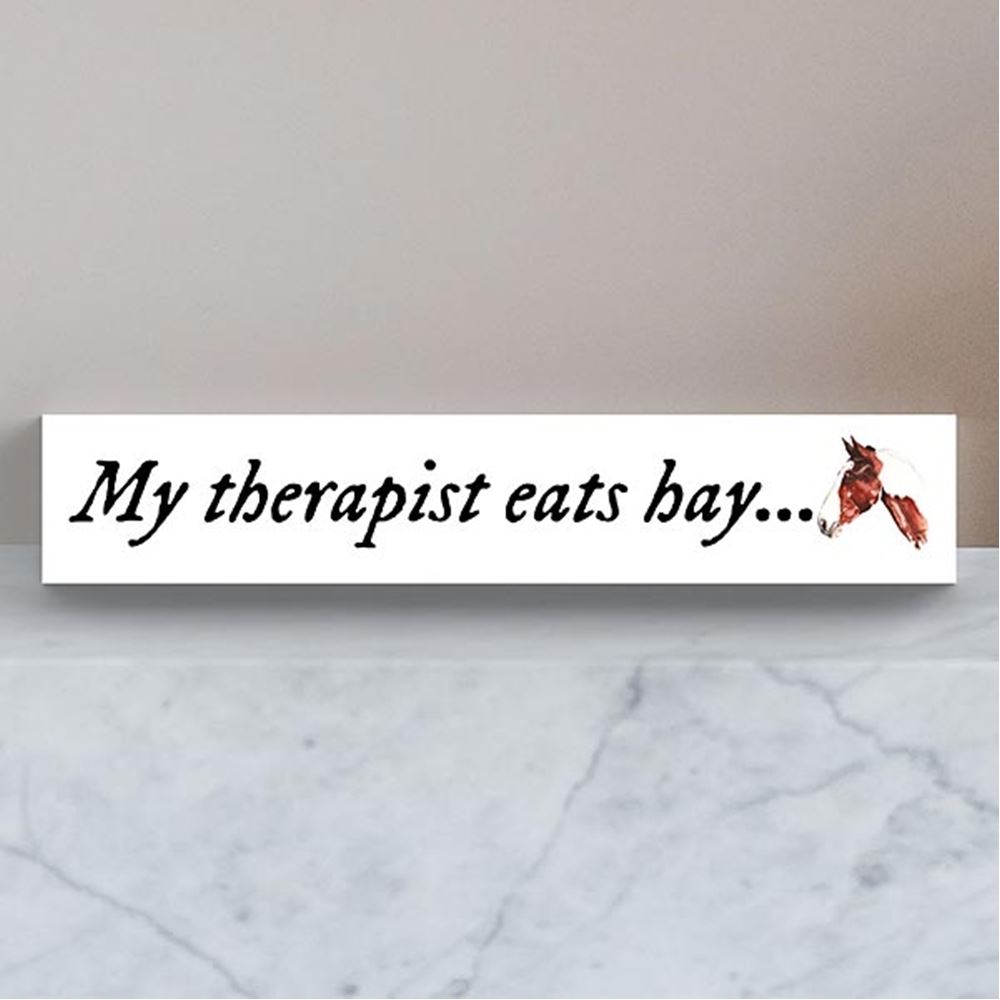 Jenkinsons Elico Wooden Plaque (My Therapist Eats Hay)
