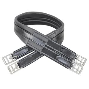 Hy Equestrian Leather Atherstone Padded Girth - Elasticated Both End
