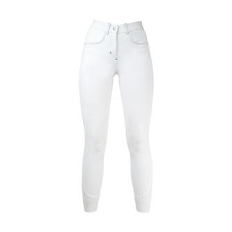 Hy Equestrian Olympian Ladies Breeches (White/Royal Blue)