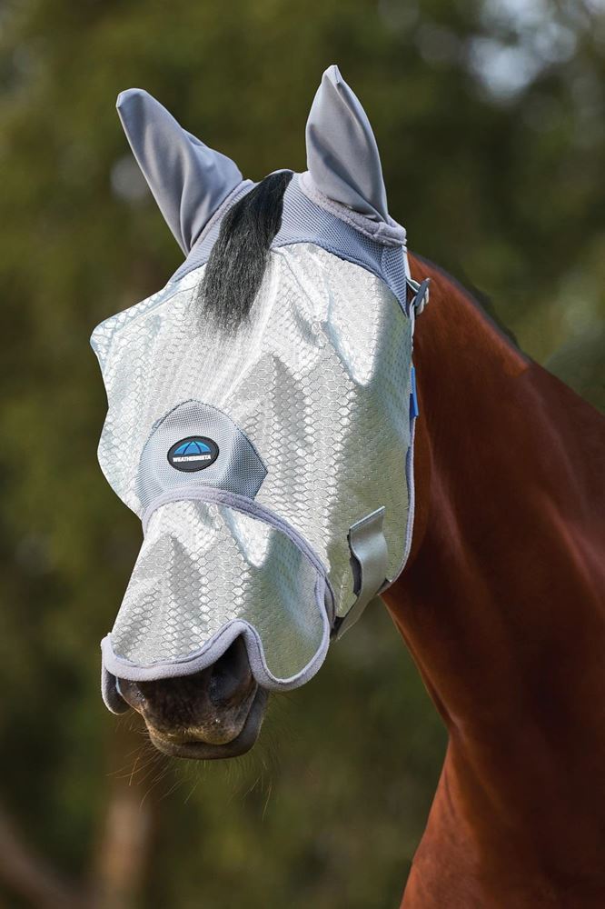 Weatherbeeta Comfitec Hexi Shield Fly Mask with Ears & Nose (Silver)