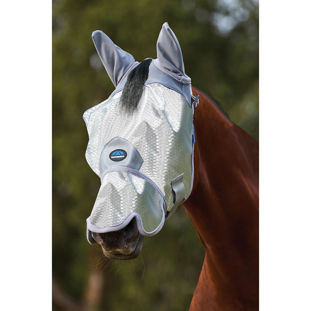 Weatherbeeta Comfitec Hexi Shield Fly Mask with Ears & Nose (Silver)