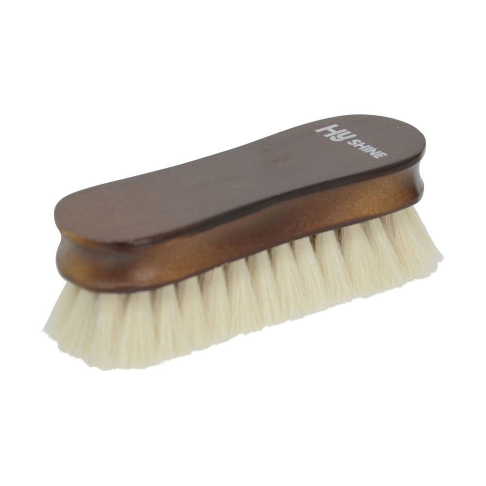 HySHINE Deluxe Wooden Face Brush with Goats Hair