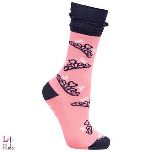 The Princess and the Pony Socks by Little Rider (Pack of 3) - Navy/Peach