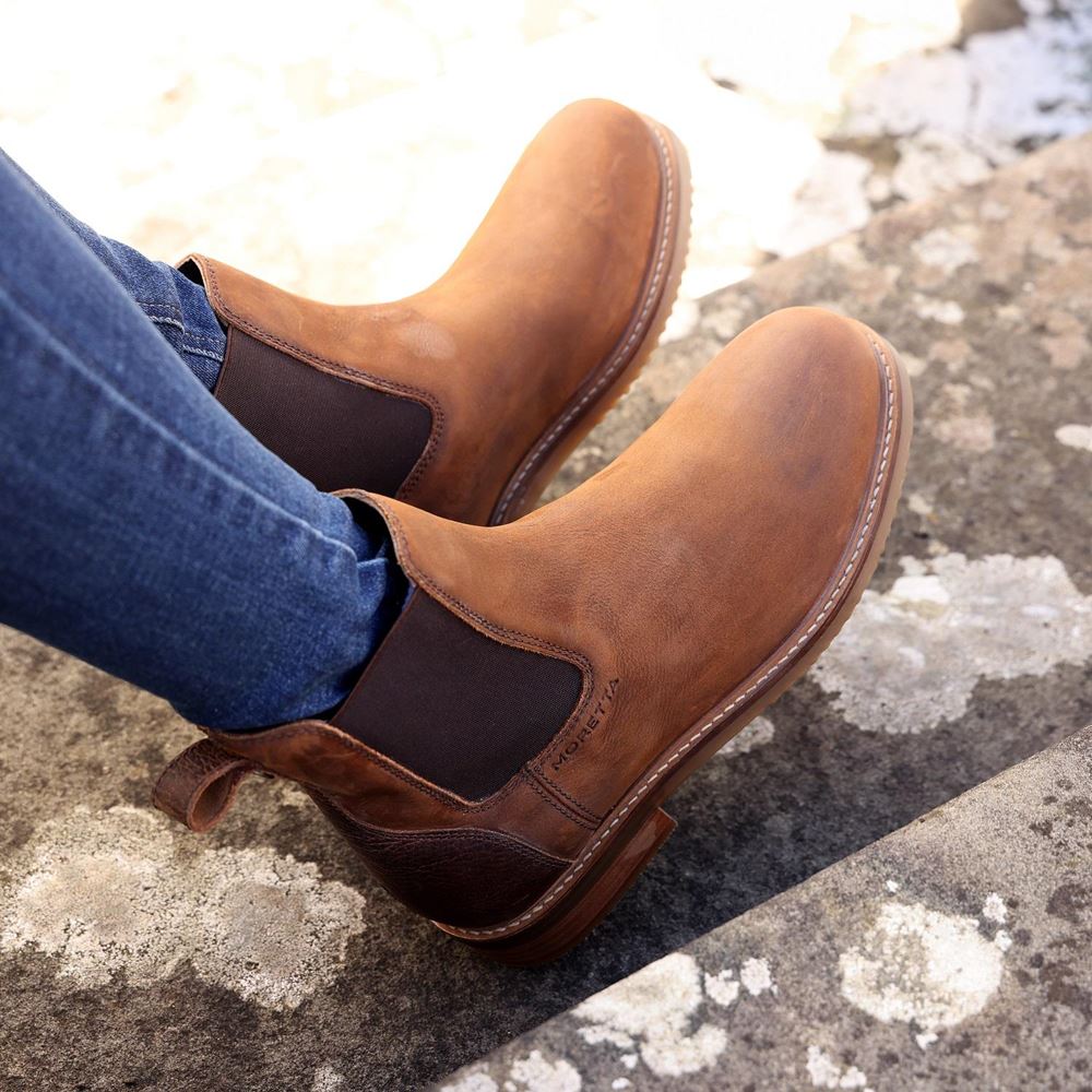 Shires Moretta Modena Chelsea Boots (Tan)