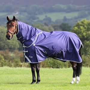 Shires Highlander Original Lite Turnout Rug & Neck Set (Navy)