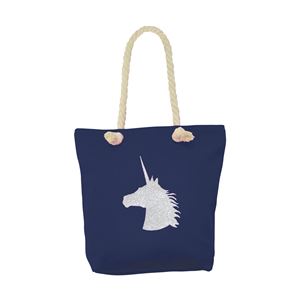 HyFASHION Unicorn Glitter Tote Bag (Navy)