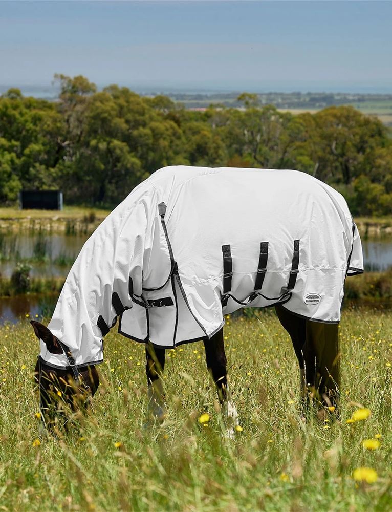 Weatherbeeta ComFiTec Sweet Itch Shield Fly Sheet Combo (White/Charcoal)