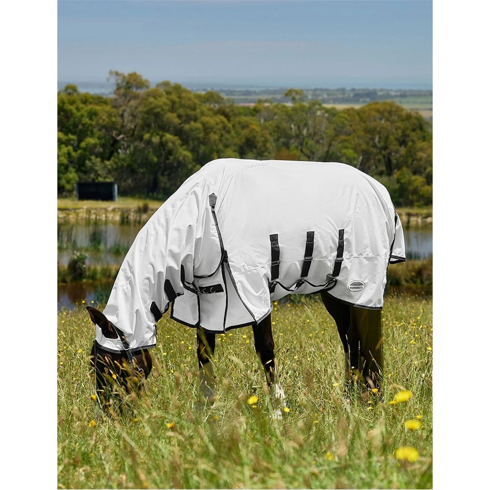 Weatherbeeta ComFiTec Sweet Itch Shield Fly Sheet Combo (White/Charcoal)
