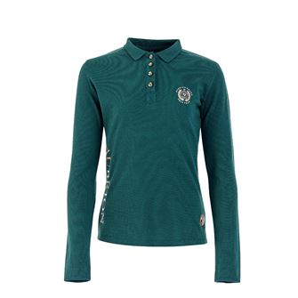 Shires Aubrion Team Ladies Long Sleeve Polo Shirt (Green)