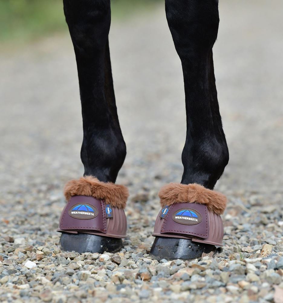 Weatherbeeta Tough-Tec Prime Fleece Trim Rubber Bell Boots (Brown)