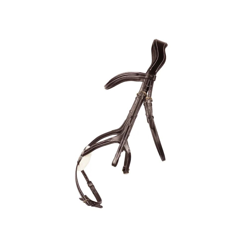 ProPresicce Pelle Grackle Leather Bridle by Hy Equestrian (Brown with Brass Hardware)