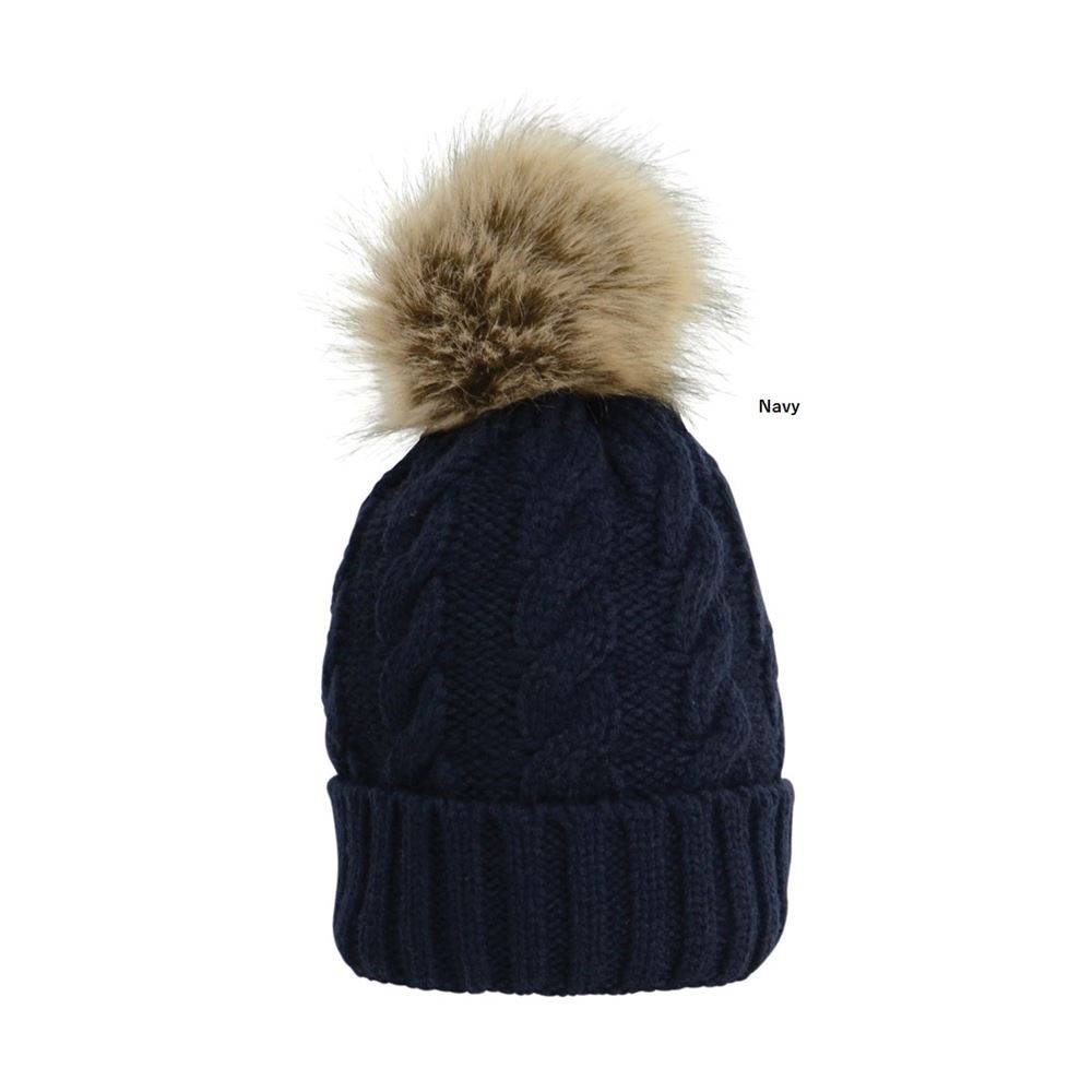 Hy Equestrian Melrose Cable Knit Bobble Hat