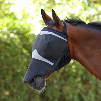 Shires FlyGuard Pro Fine Mesh Earless Fly Mask with Nose (Jet)