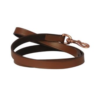 Benji & Flo Deluxe Padded Leather Dog Lead (Tan/Rose Gold)