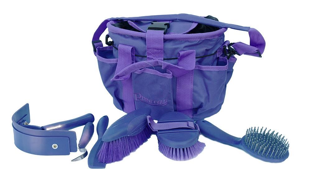 Rhinegold Grooming Bag with Kit (Purple)