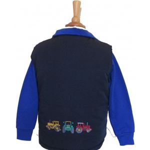 British Country Collection Three Tractors Gilet - Child (Navy)