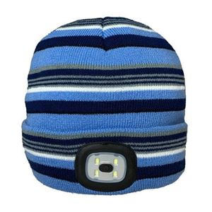 Vision LED Lights Unisex Beanie Hat Kids Blue/ Grey