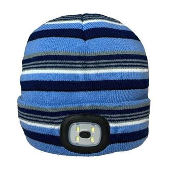 Vision LED Lights Unisex Beanie Hat Kids Blue/ Grey