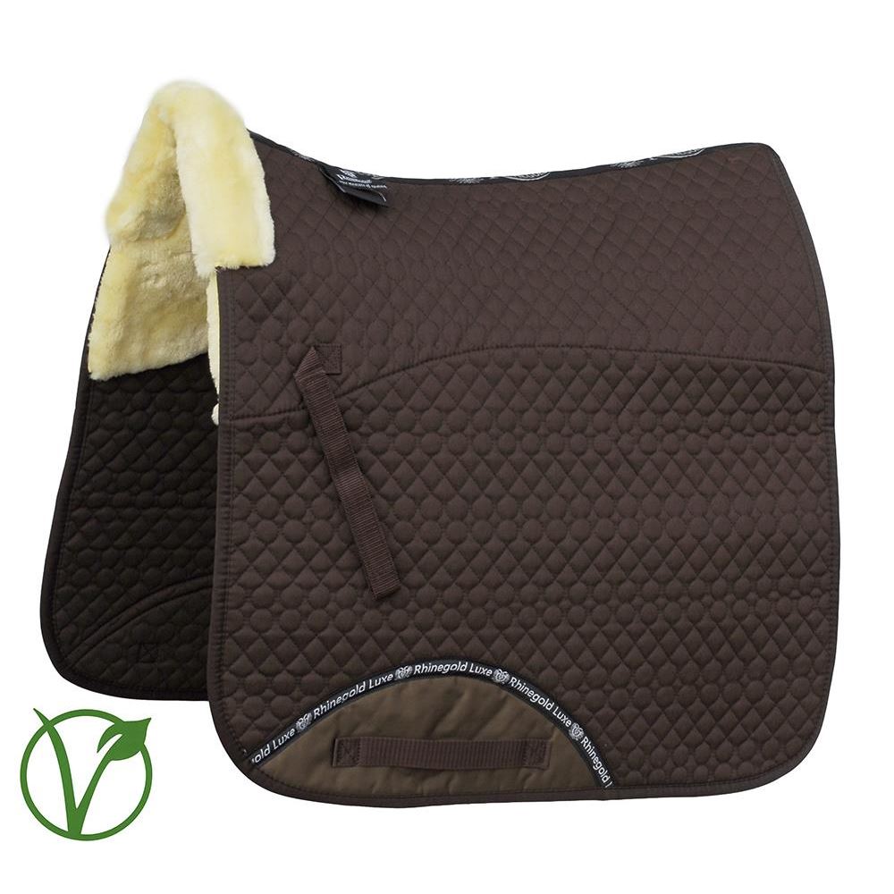 Rhinegold Luxe Fur Dressage Saddle Cloth (Brown/Natural)