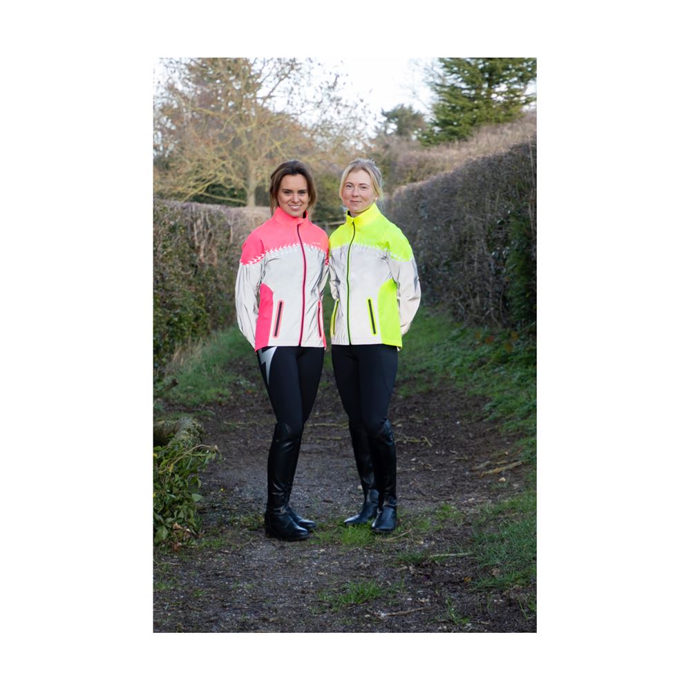 Hy Equestrian Silva Flash Lightweight Duo Reflective Jacket (Pink/Reflective Silver)