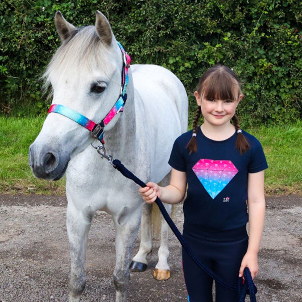 Dazzling Diamond Head Collar & Lead Rope Set by Little Rider (Navy)