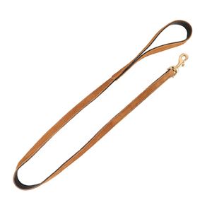 Benji & Flo Noble Suede Dog Lead (Tan/Gold)