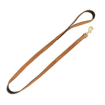 Benji & Flo Noble Suede Dog Lead (Tan/Gold)