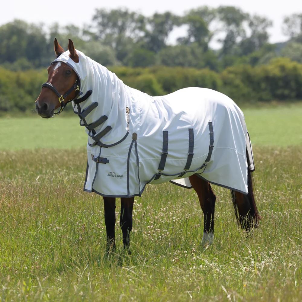 Shires Highlander Plus Sweet-Itch Combo Rug (White/Air Force)