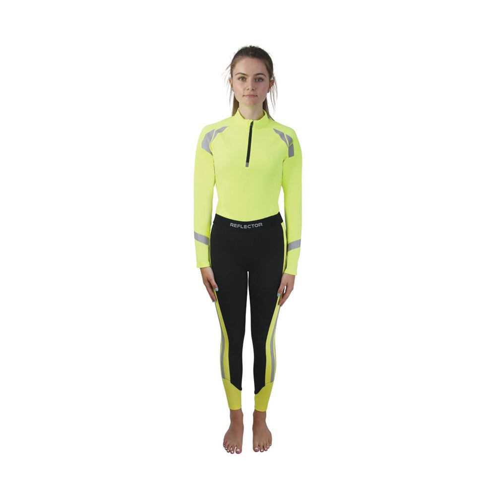 Reflector Adults Riding Tights by Hy Equestrian (Yellow)