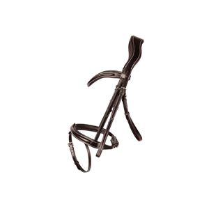 ProPresicce Pelle Raised Flash Leather Bridle by Hy Equestrian (Brown/ Silver Hardware)