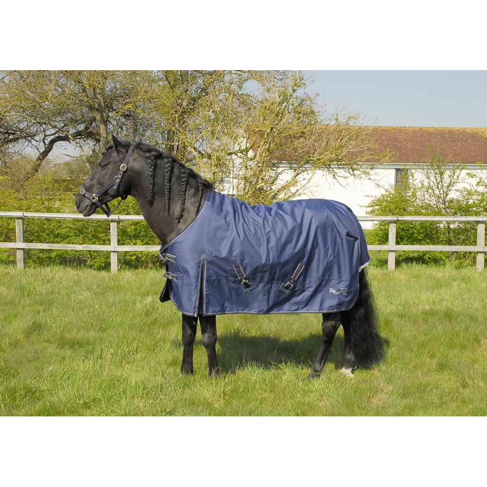 Rhinegold Arizona Outdoor Rug - 100g (Navy/Grey Binding)