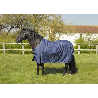 Rhinegold Arizona Outdoor Rug - 100g (Navy/Grey Binding)