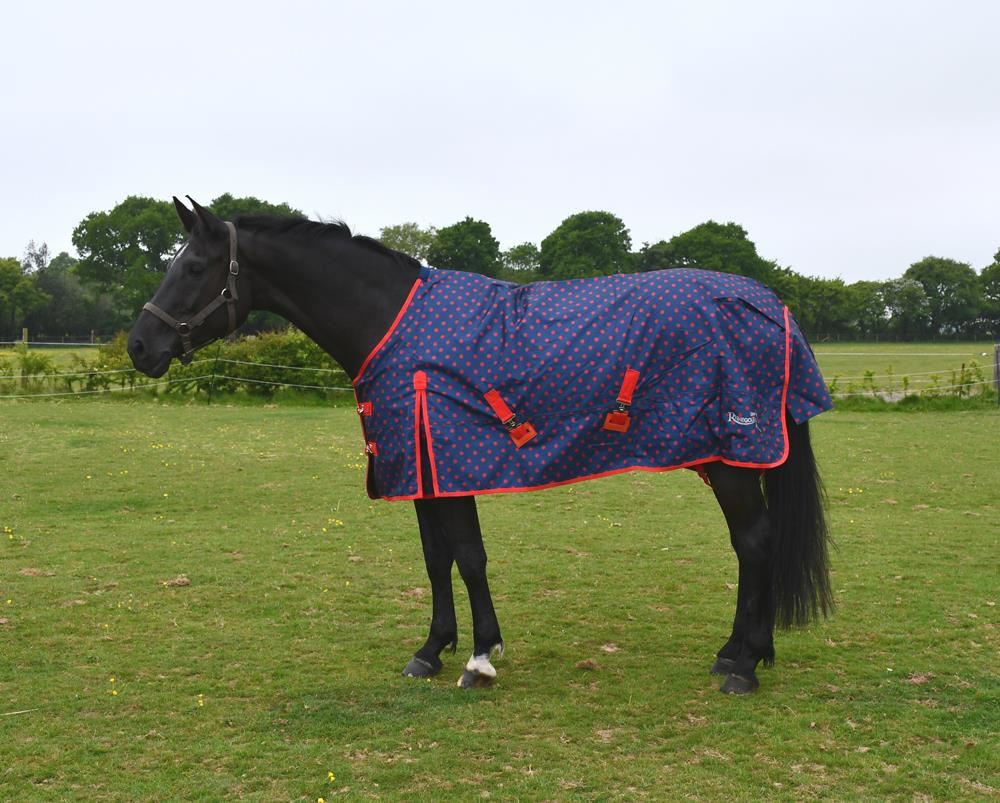 Rhinegold Spot Torrent Outdoor Rug - 0g (Navy/Red Spot)