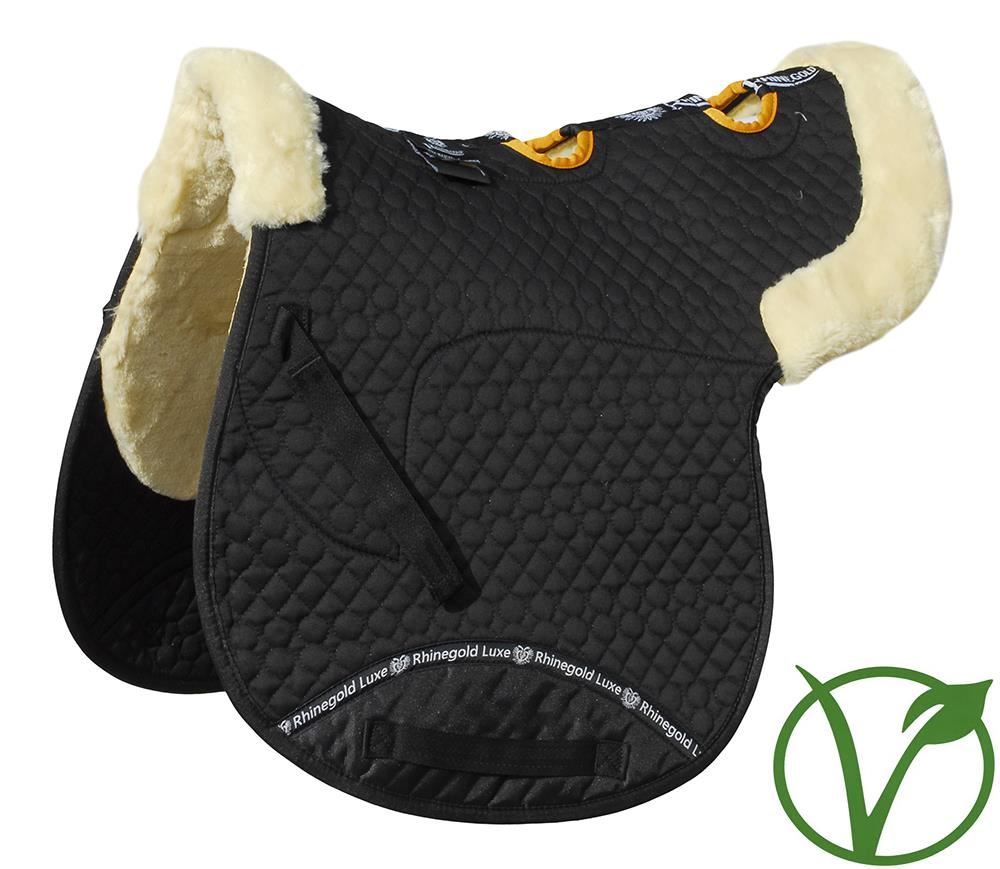 Rhinegold Luxe Fur Vented Numnah (Black/Natural)