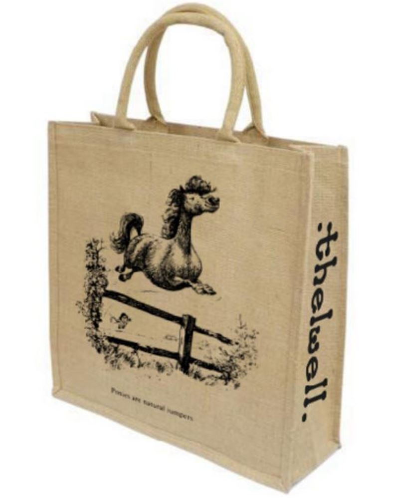 Hy Equestrian Thelwell Collection Large Hessian Bag (Natural Jumper)